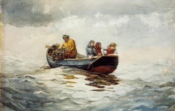  Pesca Arte - Pesca del cangrejo Realismo pintor marino Winslow Homer